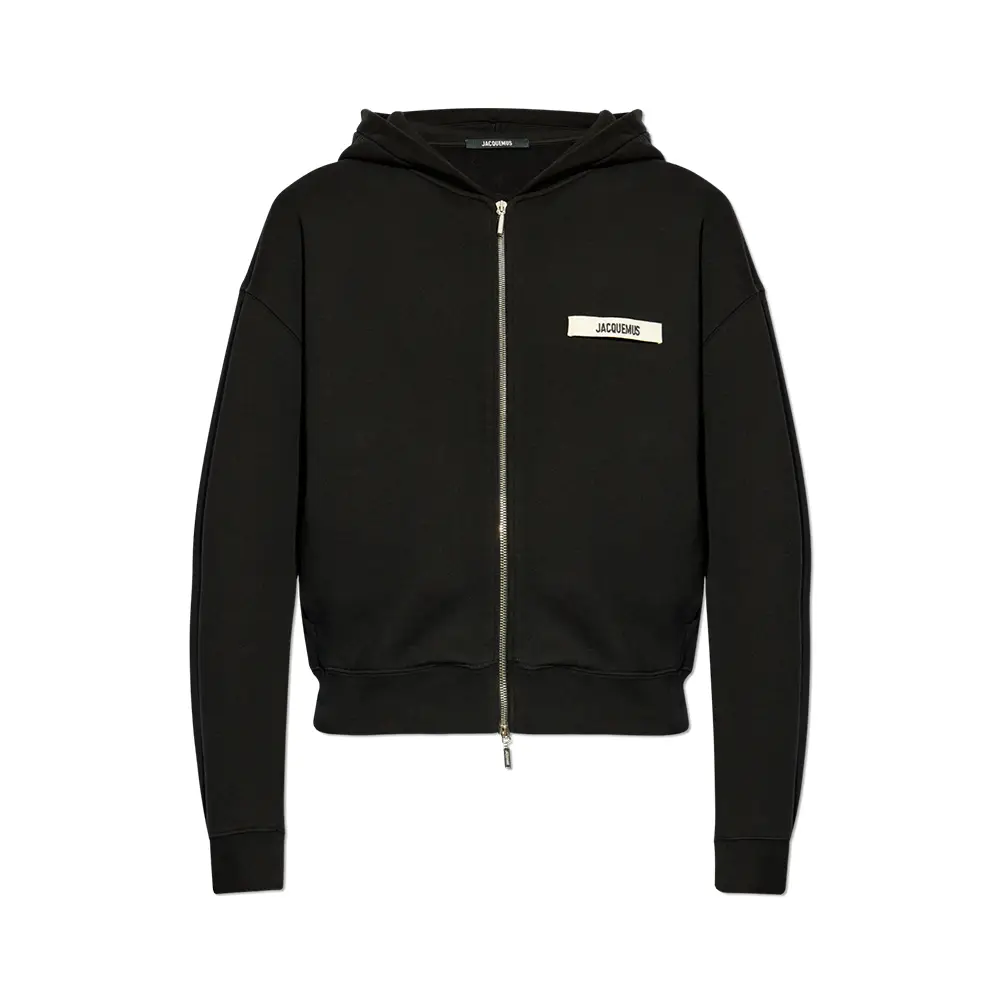 Jacquemus Le Gros Grain Logo Zip Hoodie Black – voilà.id