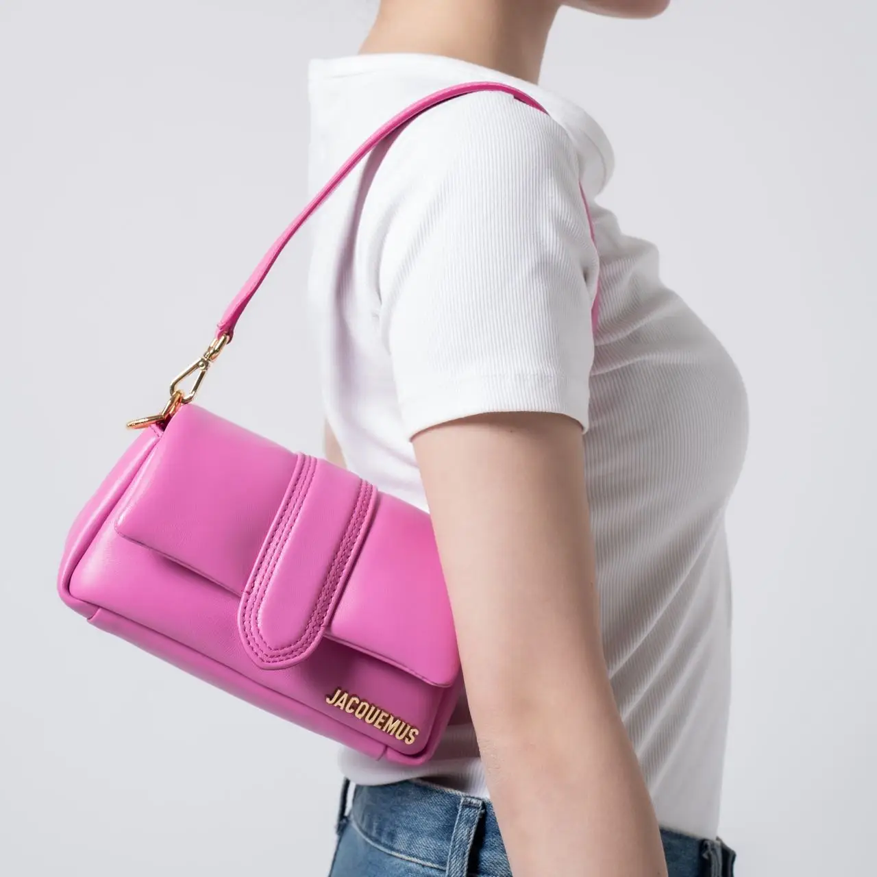 Jacquemus Le Bambimou Mini Puffed Flap Bag Neon Pink – voilà.id