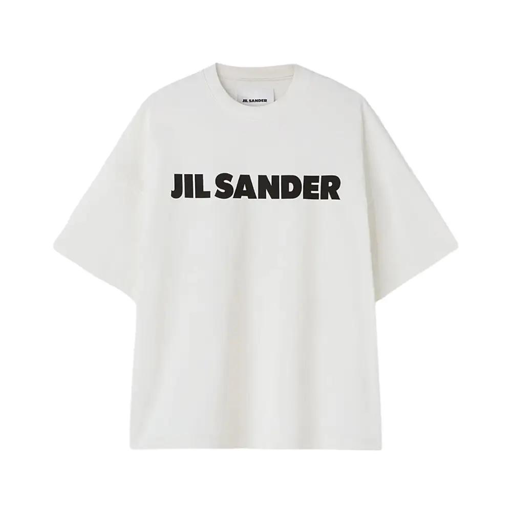 【JIL SANDER】Jil Sander Logo T-Shirt Natural Jil Sander Logo Print T-Shirt White Men – voilà.id
