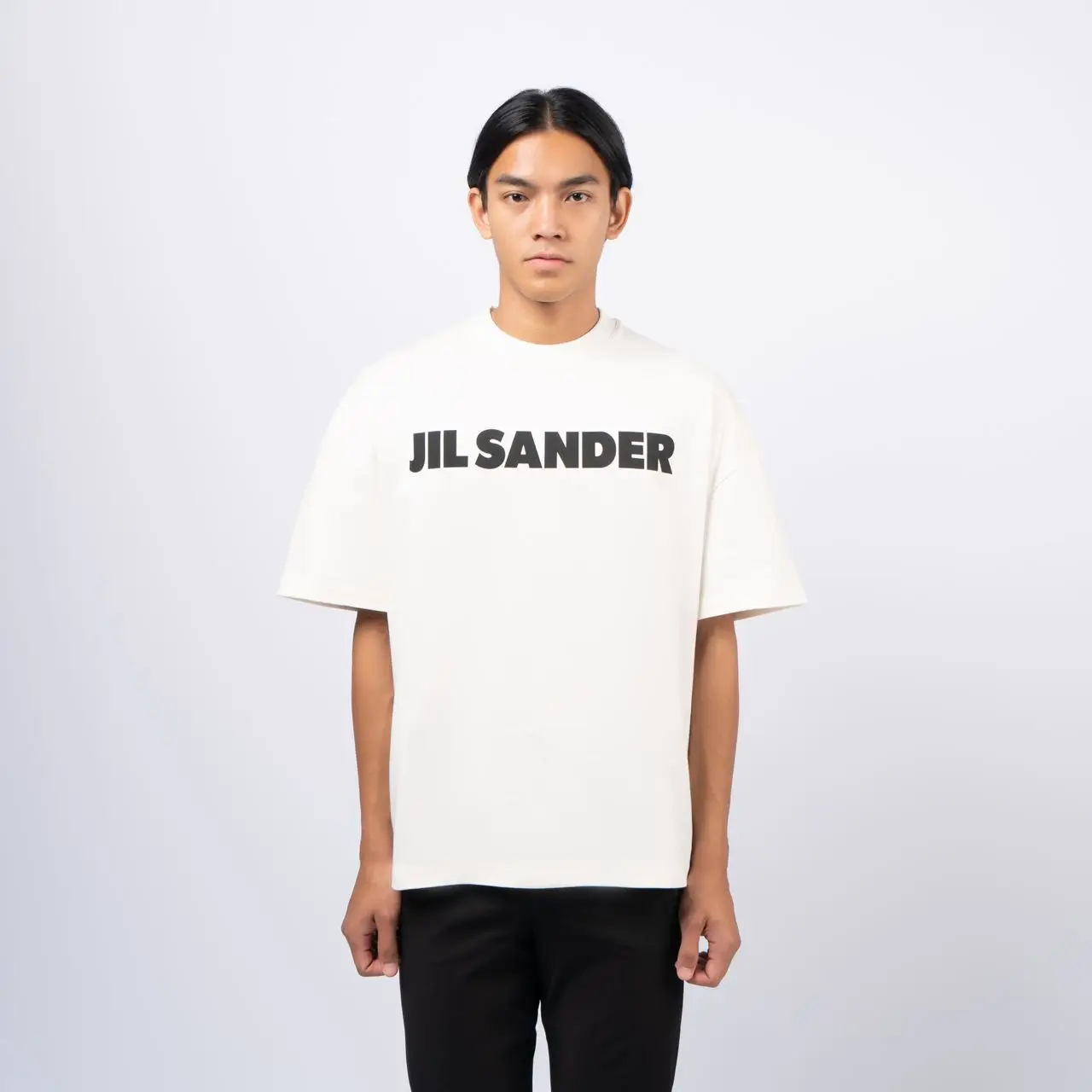 Jil Sander Printed Logo Oversized Cotton Jersey T-Shirt