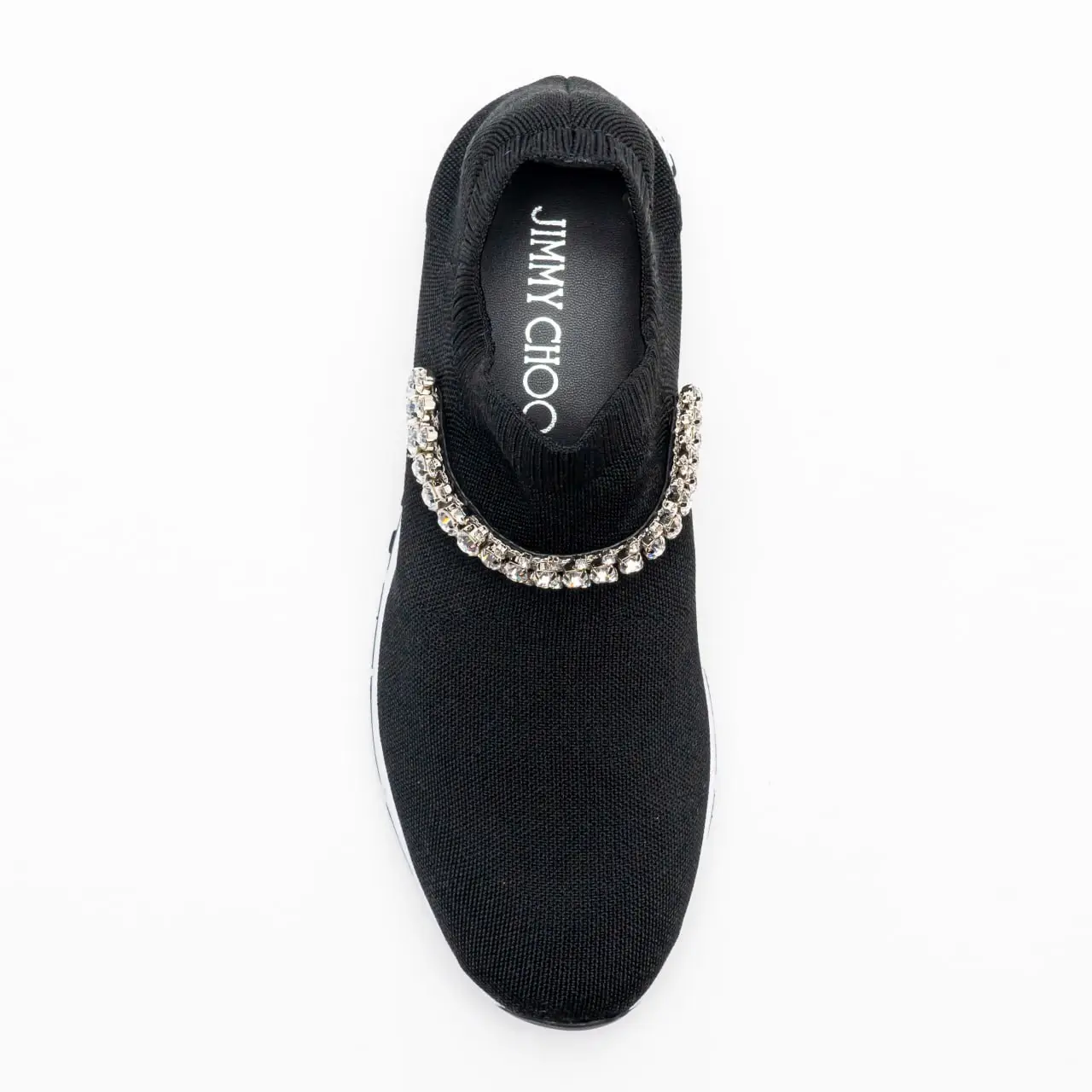 70%オフPセールJIMMY CHOO VERONA FABRIC SNEAKERS WITH CRYSTAL Jimmy Choo Verona Black Knit Trainers with Crystal Detailing