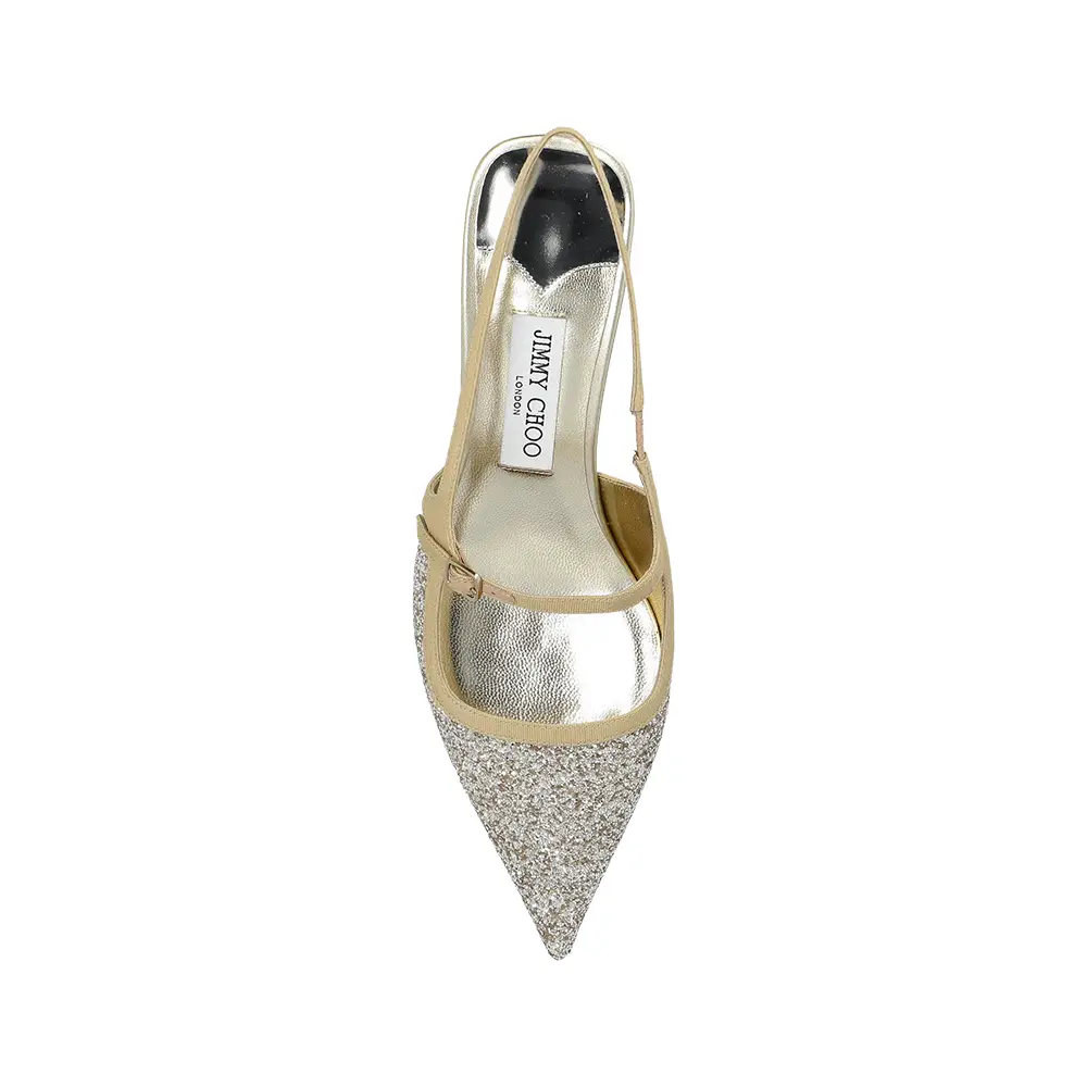 サンダル・ミュール JIMMY CHOO DIDI SLINGBACK Didi metallic leather slingback flats in silver - Jimmy Choo