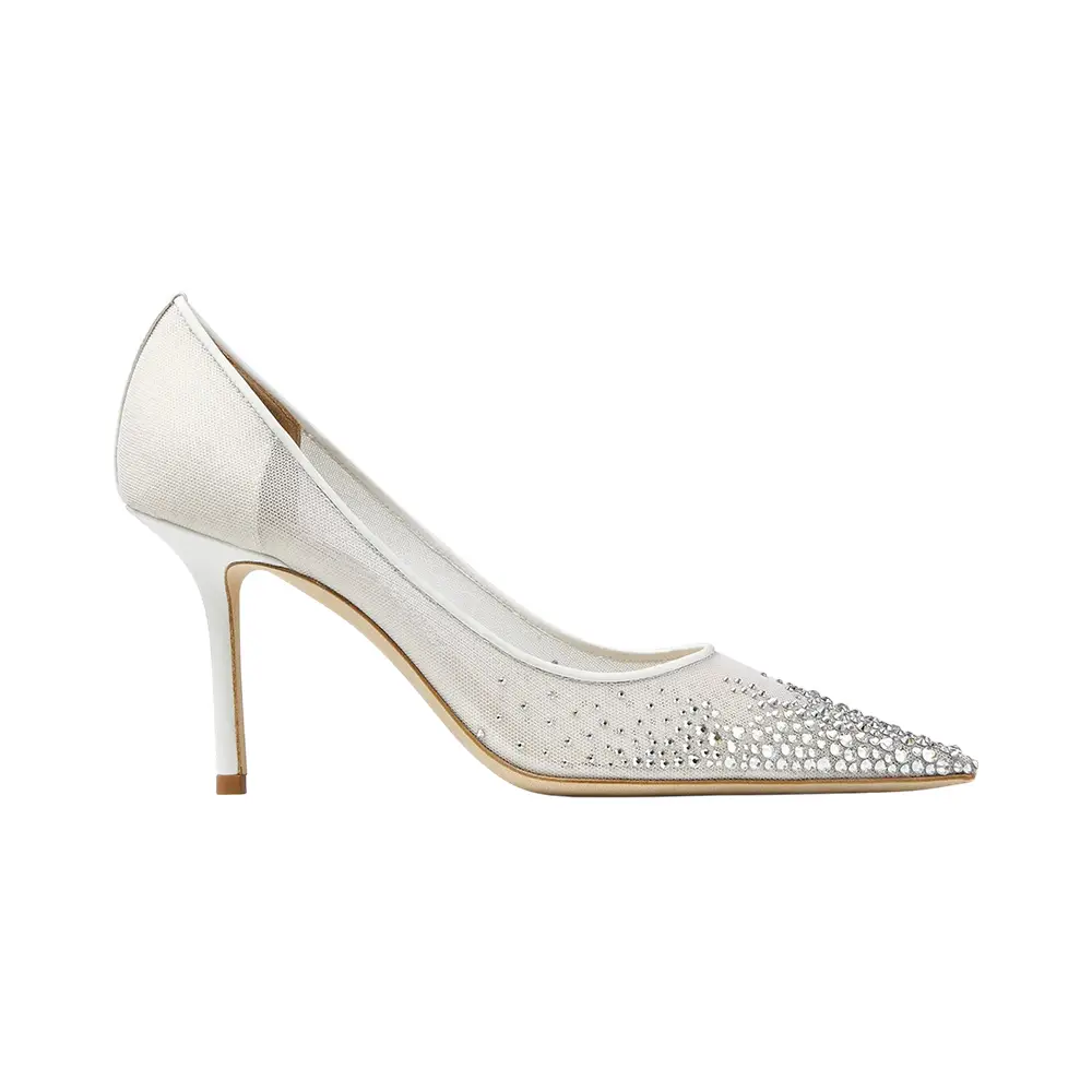 Jimmy Choo Love 85 Degrade Crystals Mesh Pointed-Toe Pumps