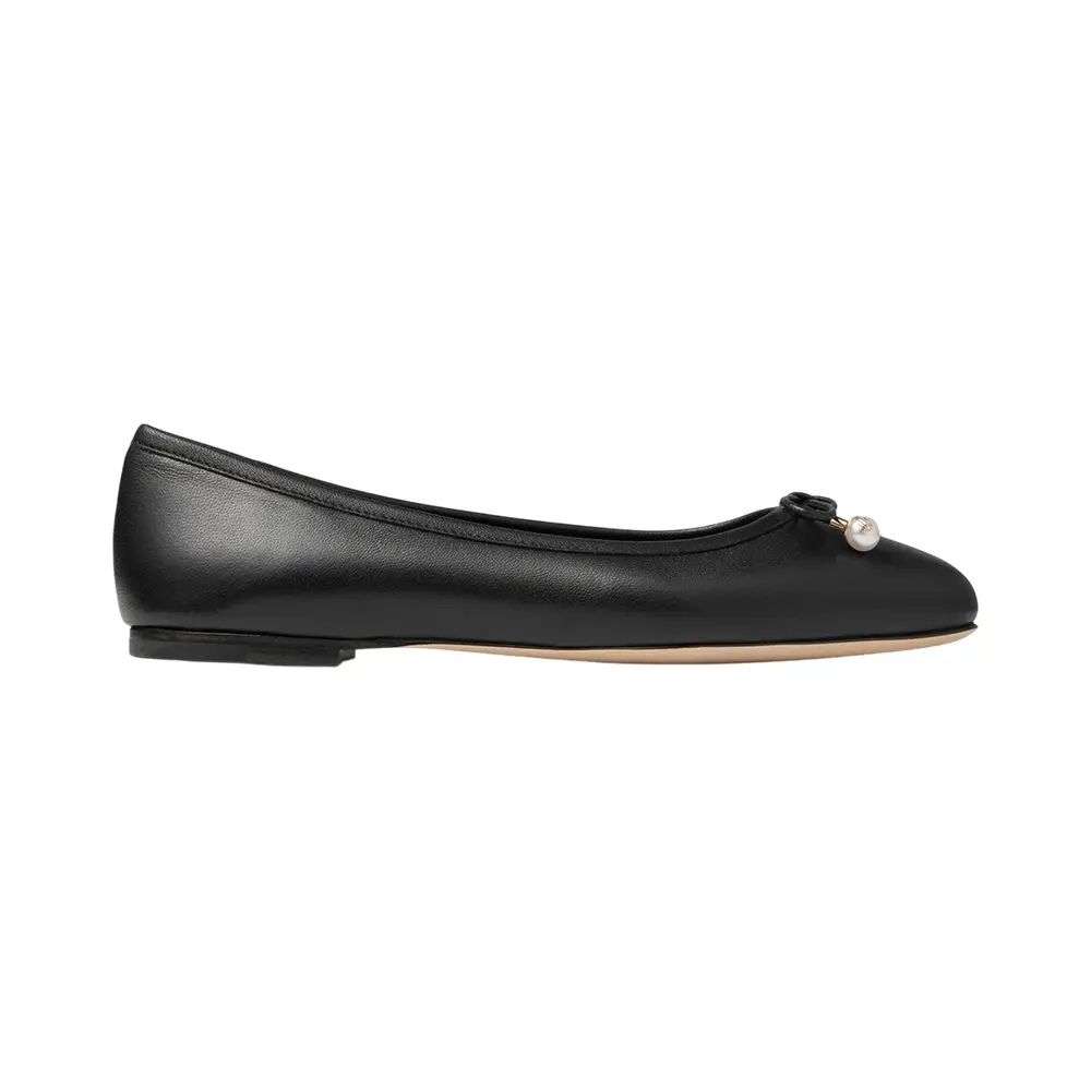 Jimmy Choo Elme Nappa Leather Ballet Flats Black – voilà.id