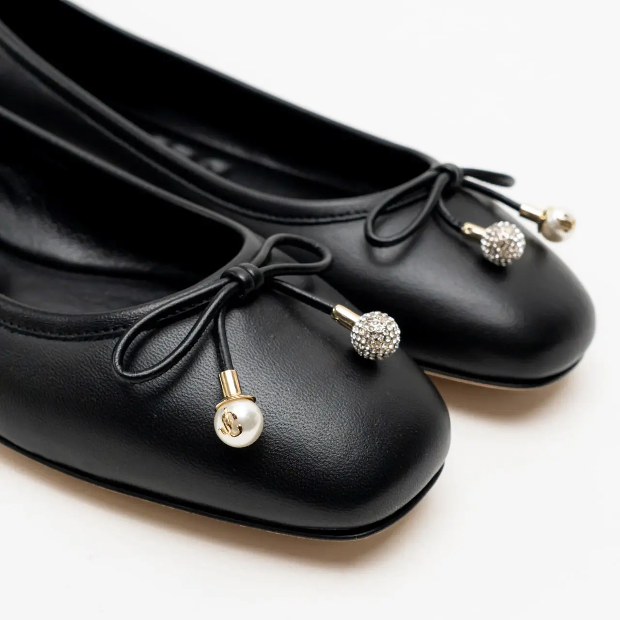 フラットシューズ JIMMY CHOO Woman Ballet flats Black ELMEFLATNAP BLACK ELME FLAT | Black Nappa Leather Flats with Pearl