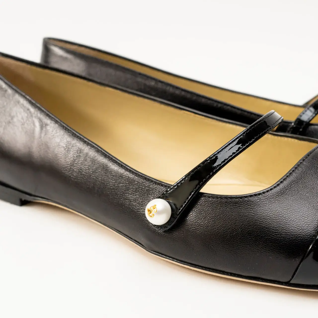 Jimmy Choo Elisa Nappa Patent Leather Ballet Flats Black
