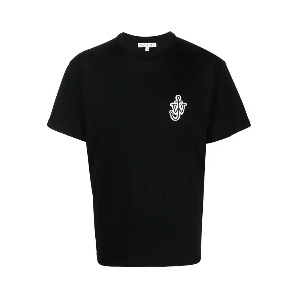 JW Anderson White Anchor Logo Patch T-Shirt Black Men – voilà.id