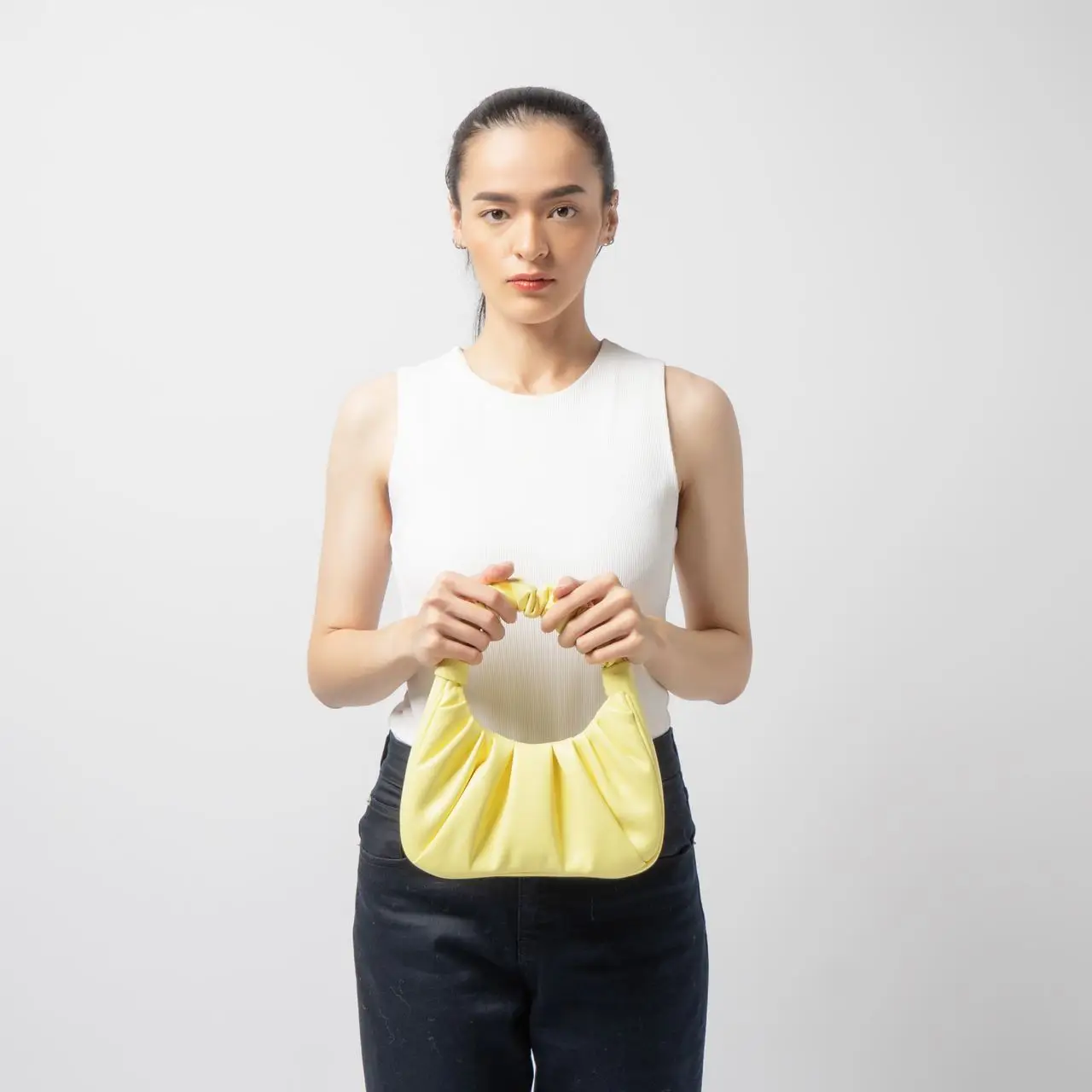 JW PEI Gabbi Ruched Hobo Handbag Light Yellow – voilà.id