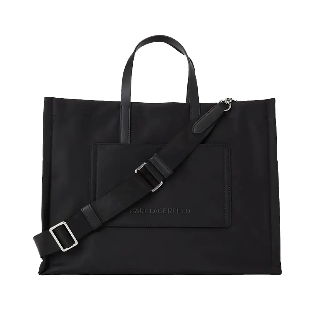 Karl Lagerfeld K/Ikonik 2.0 Nylon Crossbody Tote Bag Black