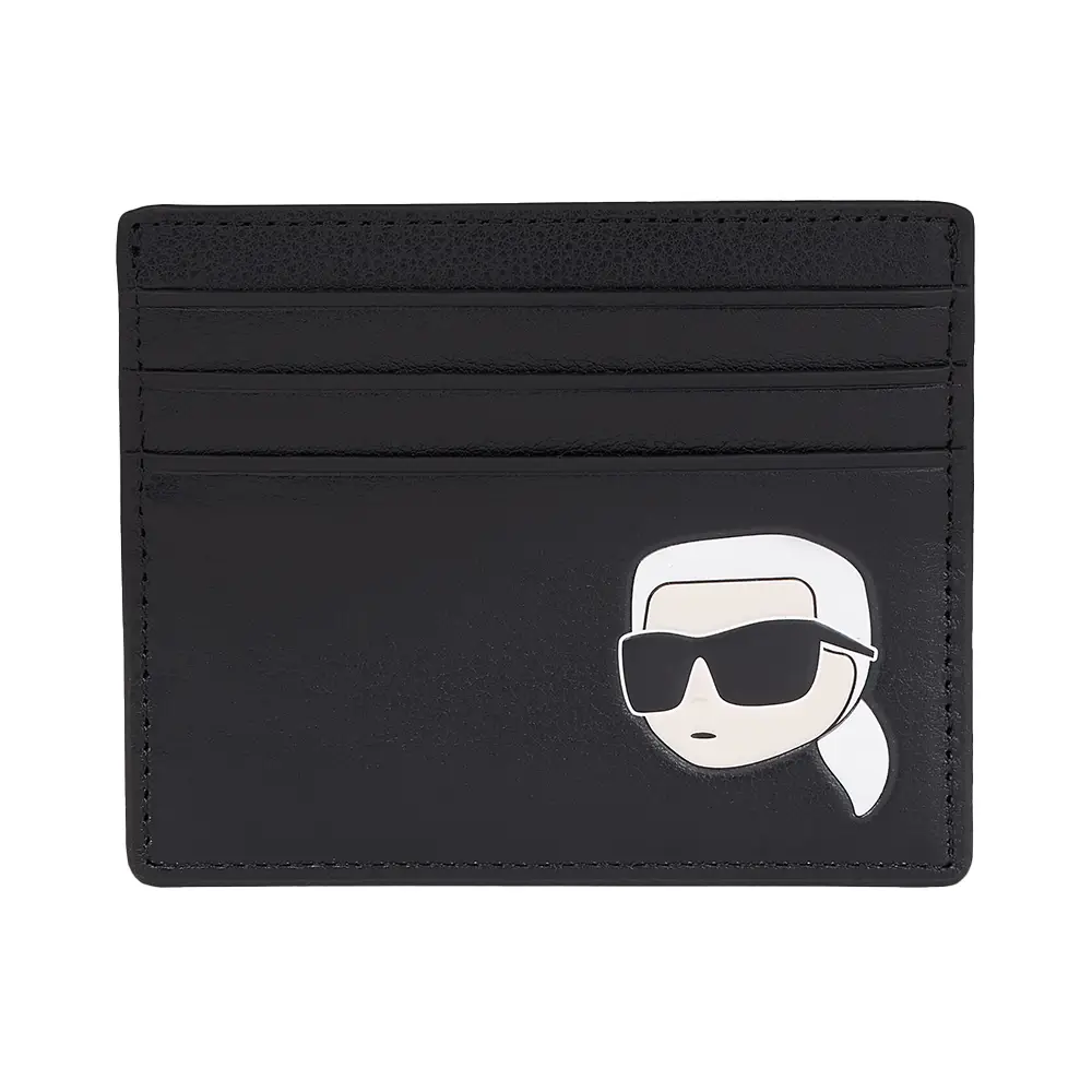 Karl Lagerfeld K/Ikonik Leather Card Holder Black – voilà.id