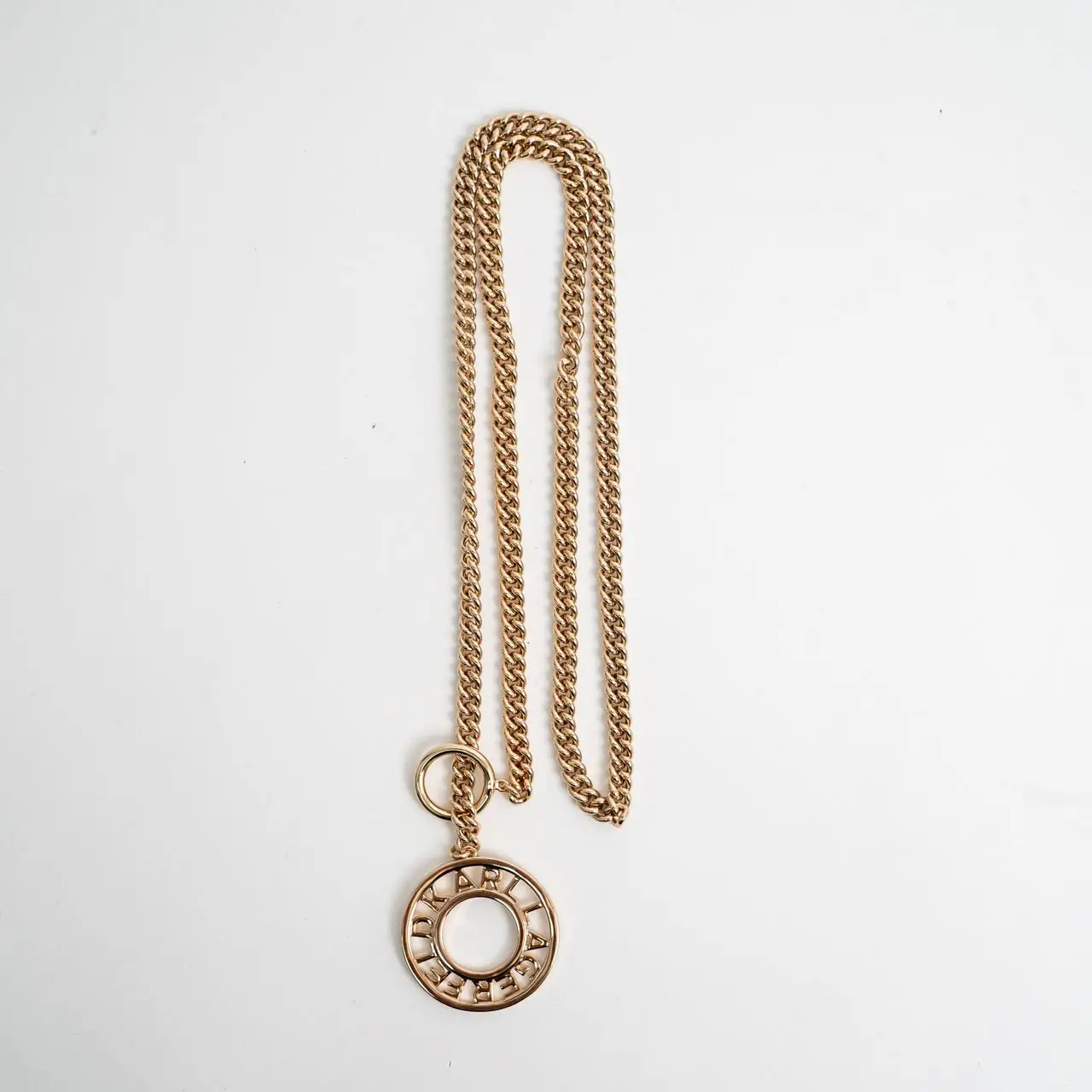 Karl Lagerfeld K/Circle Logo Archive Necklace Gold – voilà.id