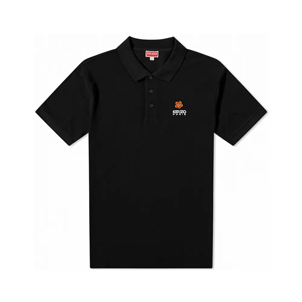トップス FCRB EMBLEM POLO 25SS XXL BLACK Boke Flower' Crest Polo Shirt In Black - Hionidis Mankind