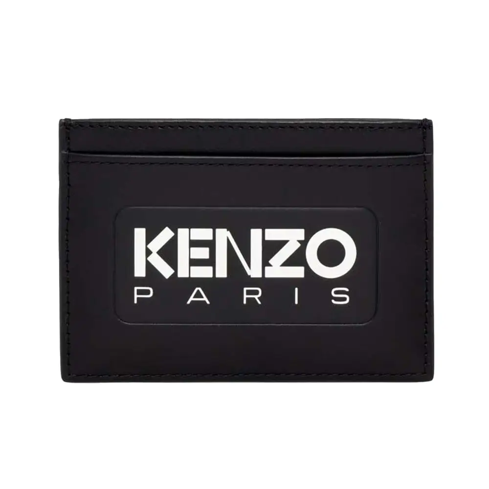 Kenzo Logo Print Bi-fold Wallet Black Red – voilà.id