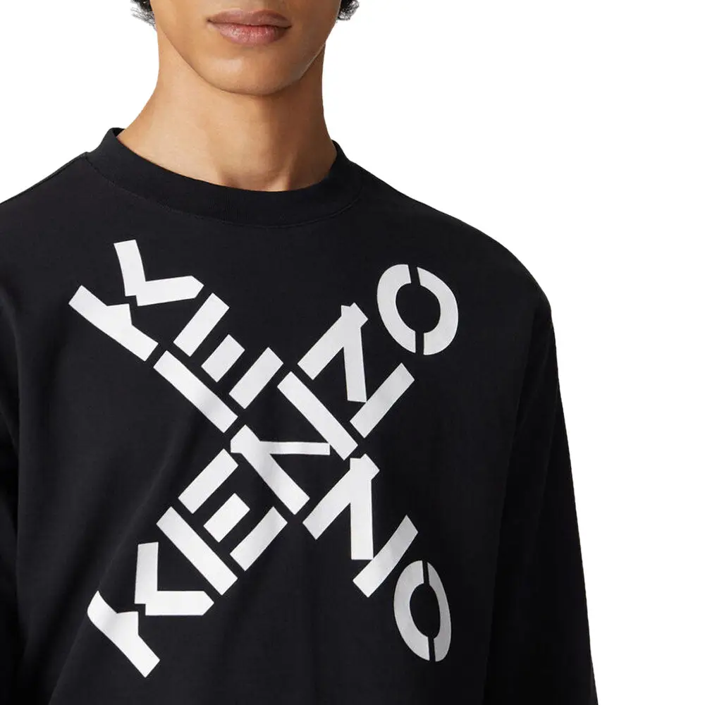 Kenzo T-Shirt Logo Cross Long Sleeve - Black Man – voilà.id