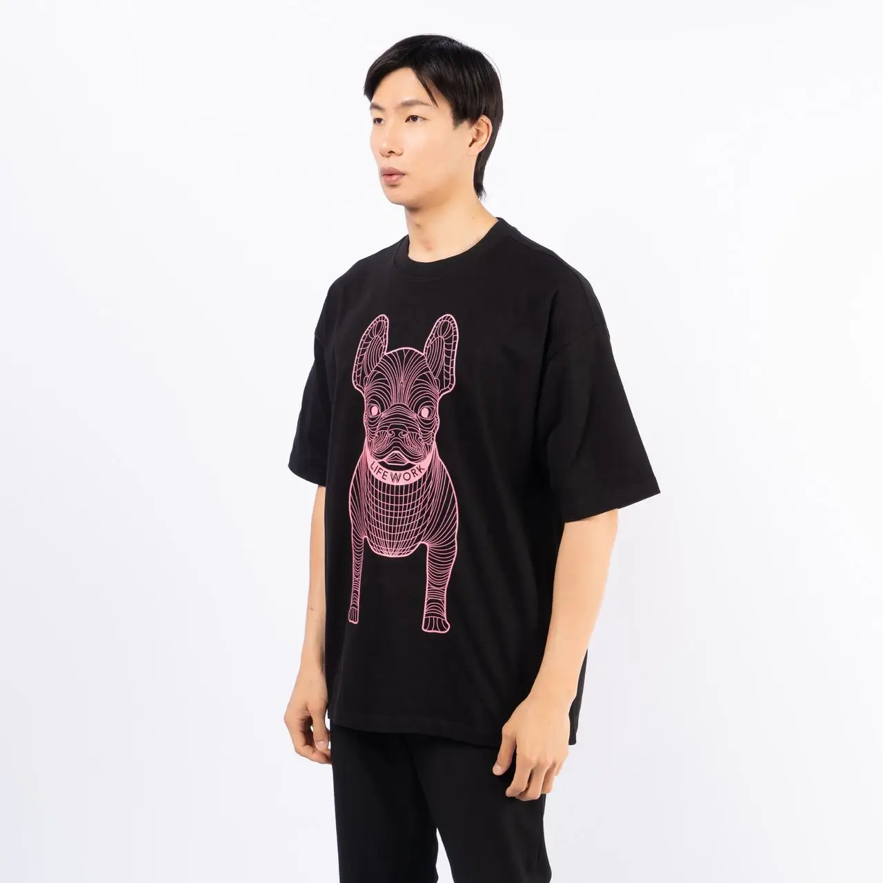 Lifework Radog Big Logo Oversized Tee Black/Pink – voilà.id