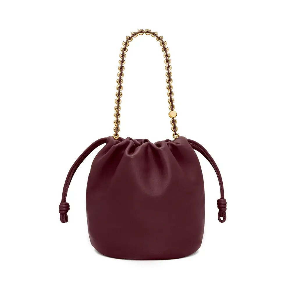 バッグ・カバンその他 Loewe Flamenco Purse Bucket Bag Dark Burgundy Loewe Flamenco Purse Bucket Bag in Mellow Nappa Lambskin
