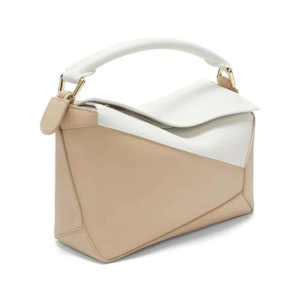 Loewe Small Puzzle Edge Bag in Classic Calfskin Soft White