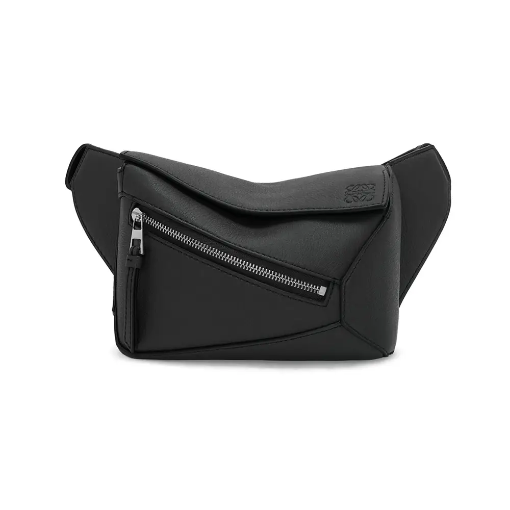 Loewe Mini Puzzle Bumbag in Classic Calfskin Black – voilà.id