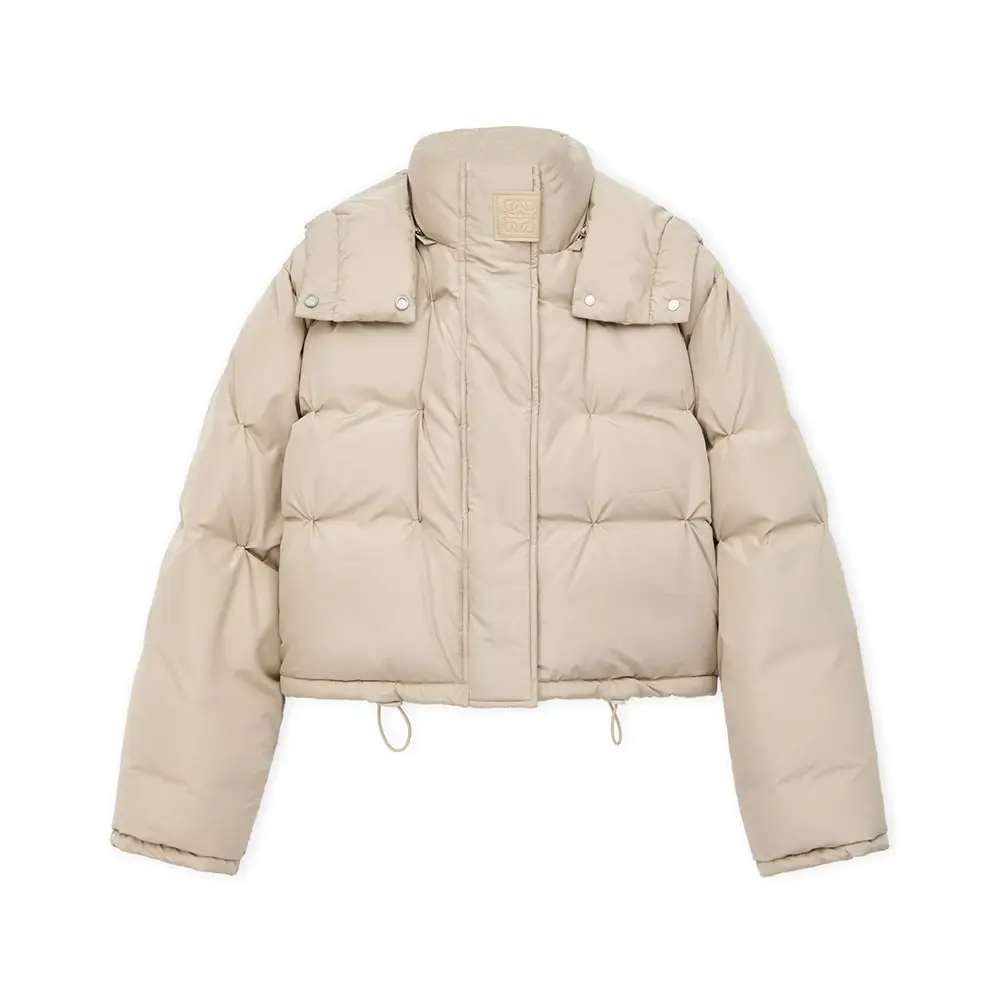 Loewe Short Puffer Jacket Light Beige – voilà.id