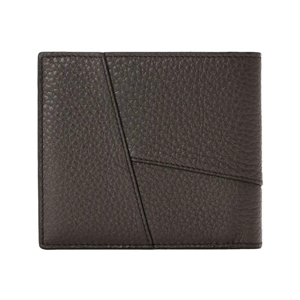 Loewe Puzzle Bifold Coin Wallet in Supple Grained Calfskin Dark