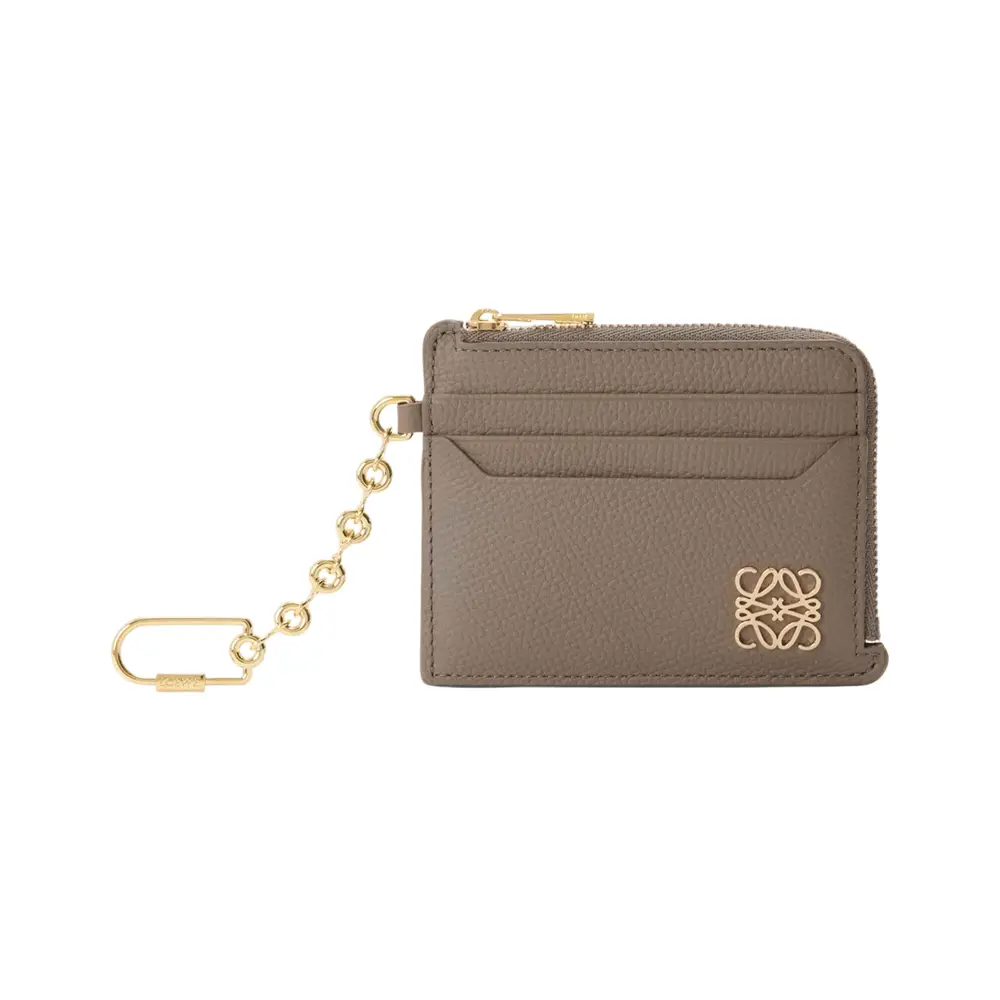 Loewe Anagram Square Coin Cardholder with Chain Black – voilà.id