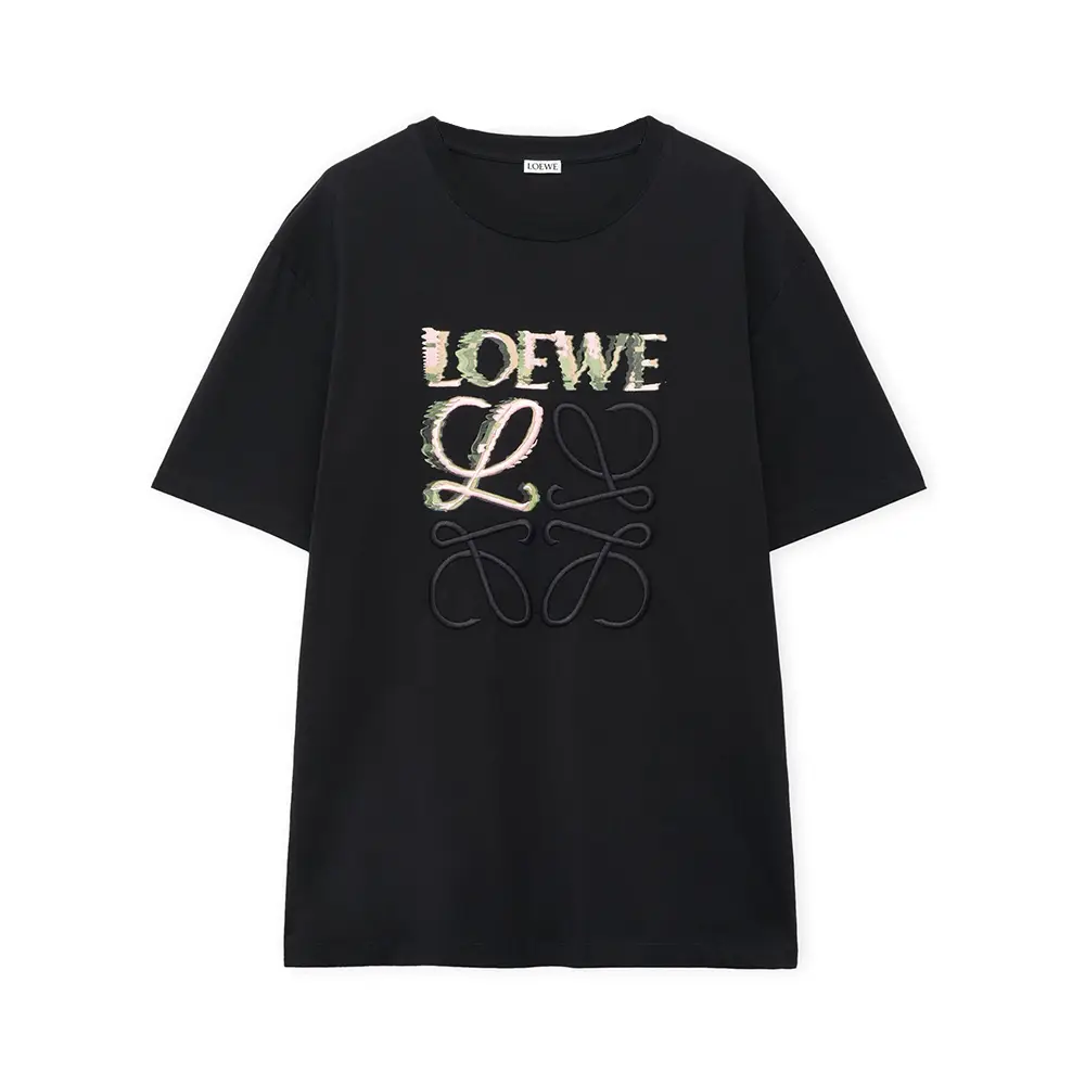 Loewe Glitch Effect Anagram Embroidery Black – voilà.id