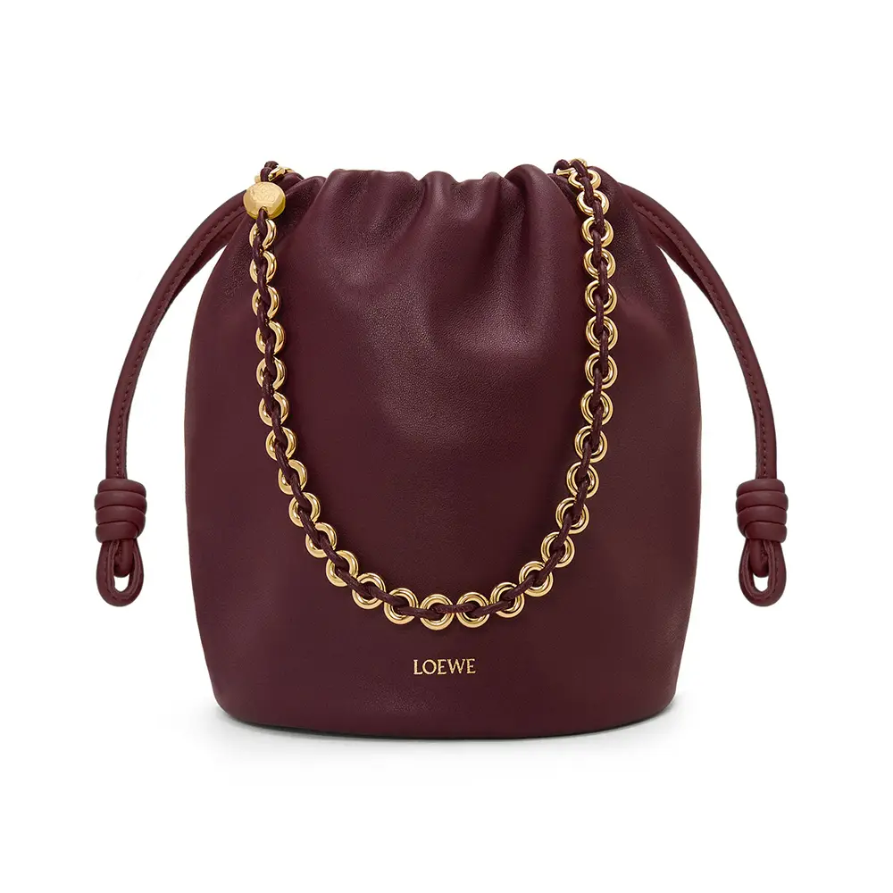 バッグ・カバンその他 Loewe Flamenco Purse Bucket Bag Dark Burgundy Loewe Flamenco Purse Bucket Bag in Mellow Nappa Lambskin