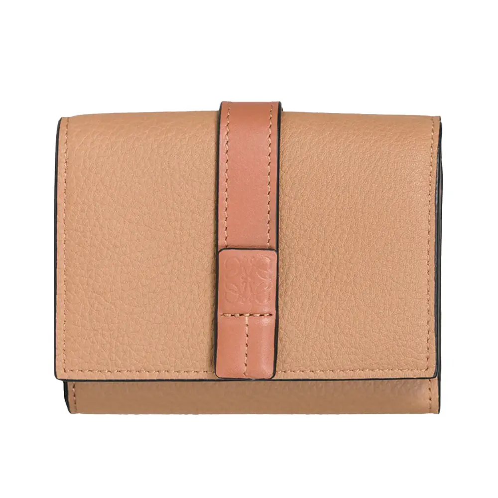 Loewe Trifold Wallet Soft Grained Calfskin Toffee Tan – voilà.id