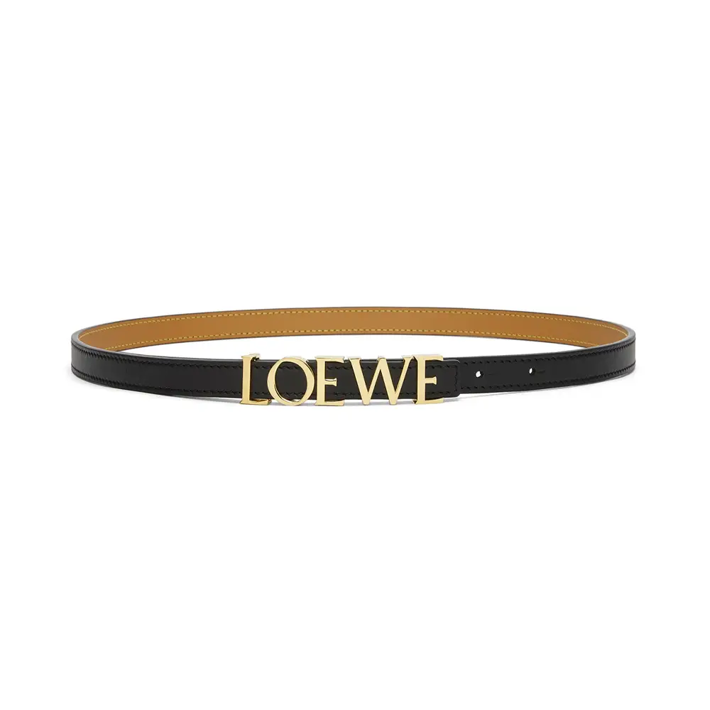 Loewe Logo Lettering Metallic In Smooth Calfskin Belt 15mm Loewe Logo Lettering Metallic In Smooth Calfskin Belt 15mm