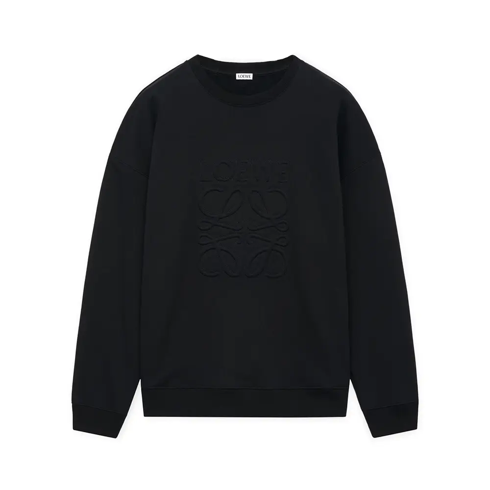Loewe Relaxed Fit Sweatshirt in Cotton Black – voilà.id Loewe Relaxed Fit Sweatshirt in Cotton Black – voilà.id