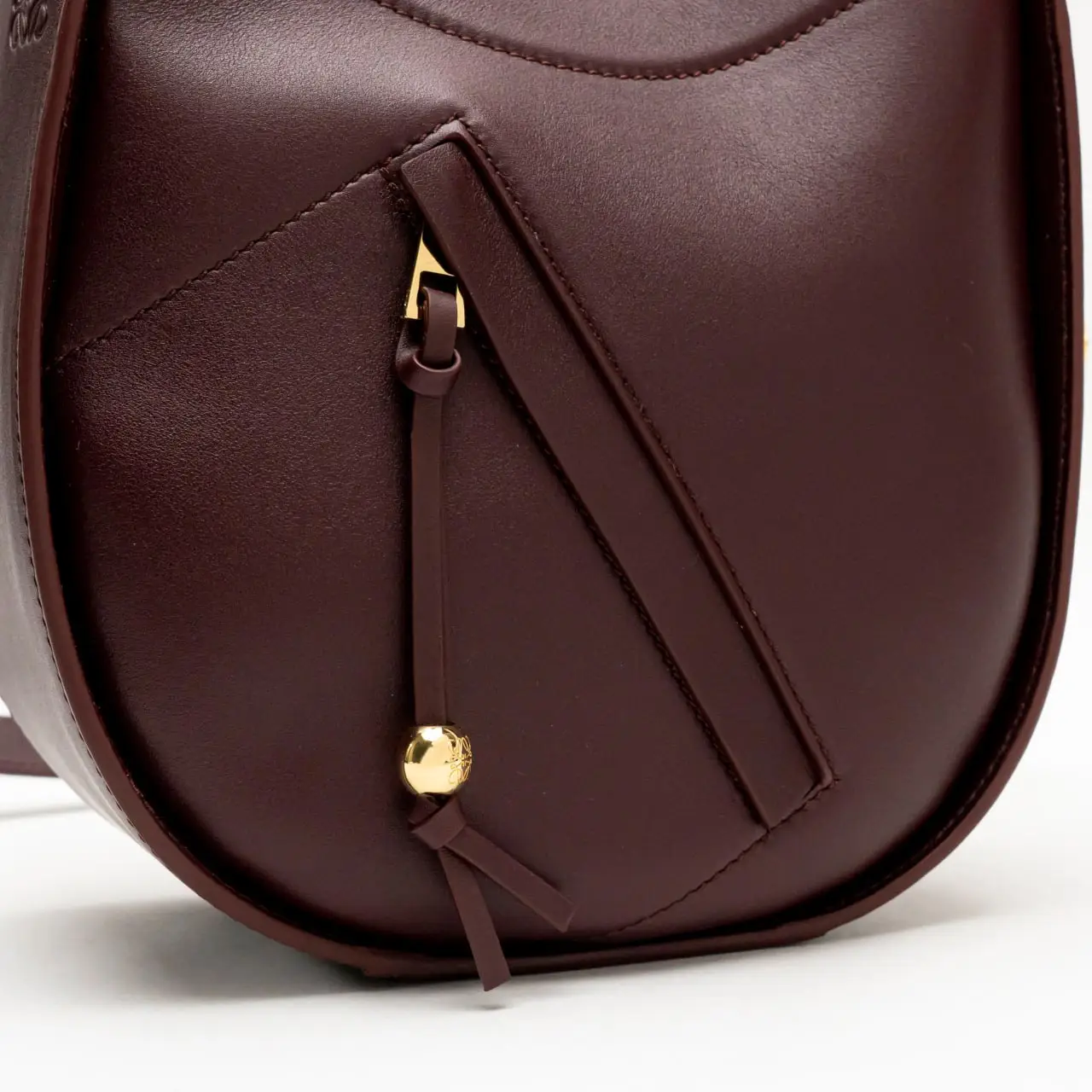 Loewe Hammock Slice Bag In Shiny Calfskin Dark Burgundy