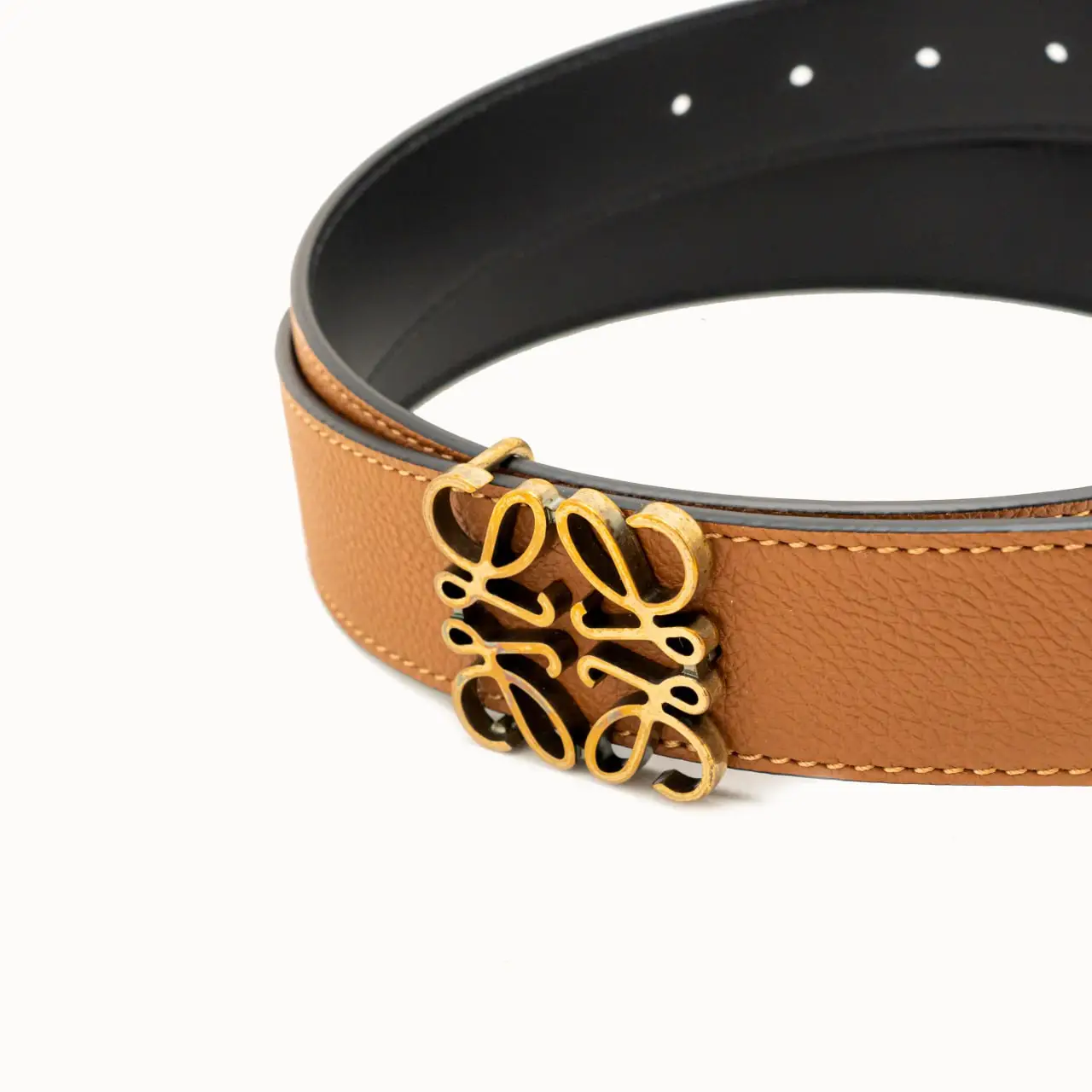 Loewe Anagram Buckle Reversible Belt 35mm Black Caramel Ghw – voilà.id