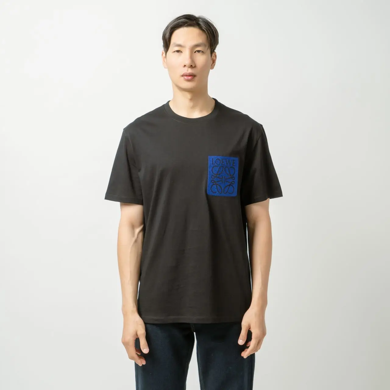 Loewe Anagram Patch Pocket Embroidered Relaxed Fit T-Shirt Black