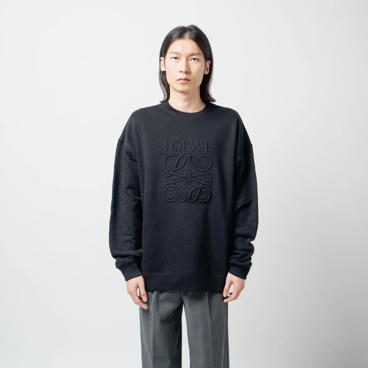 Loewe Relaxed Fit Sweatshirt in Cotton Black – voilà.id