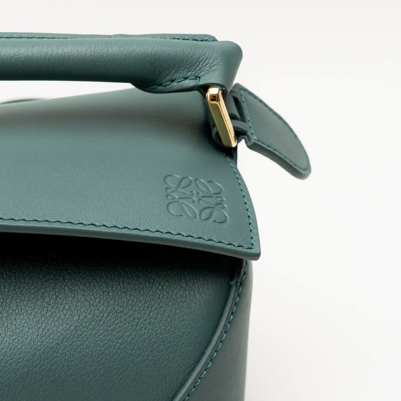 Loewe Small Puzzle Edge Bag in Classic Calfskin Vetiver Ghw