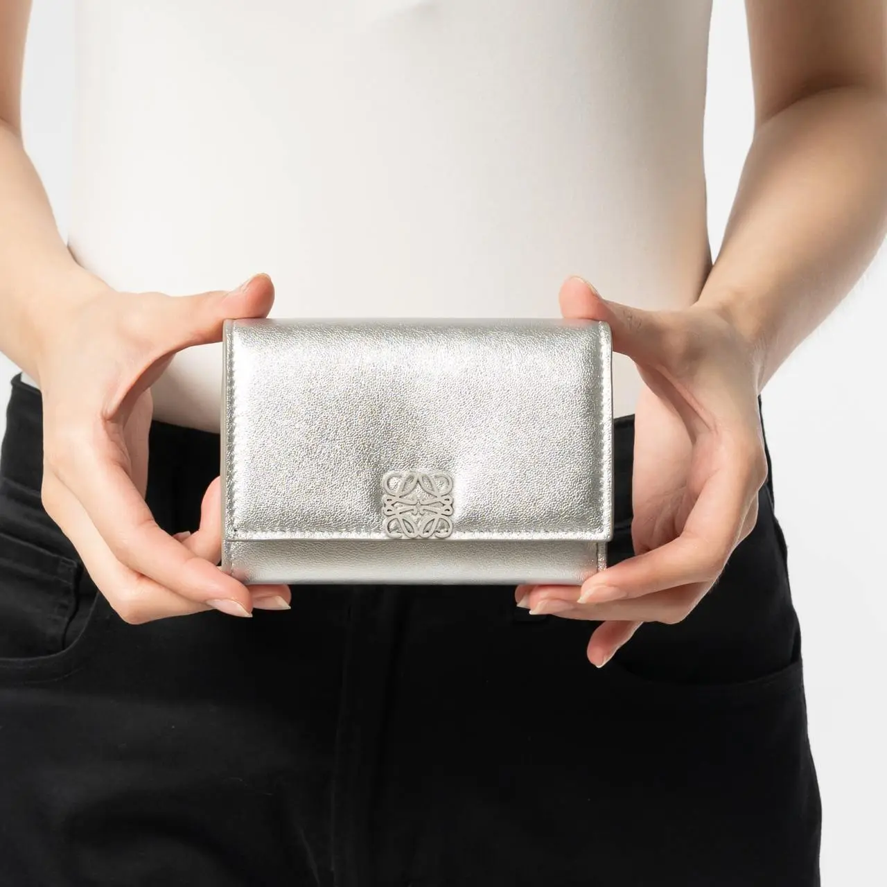 Loewe Puffer Anagram Small Vertical Wallet in Shiny Nappa Loewe Puffer Anagram Small Vertical Wallet in Shiny Nappa