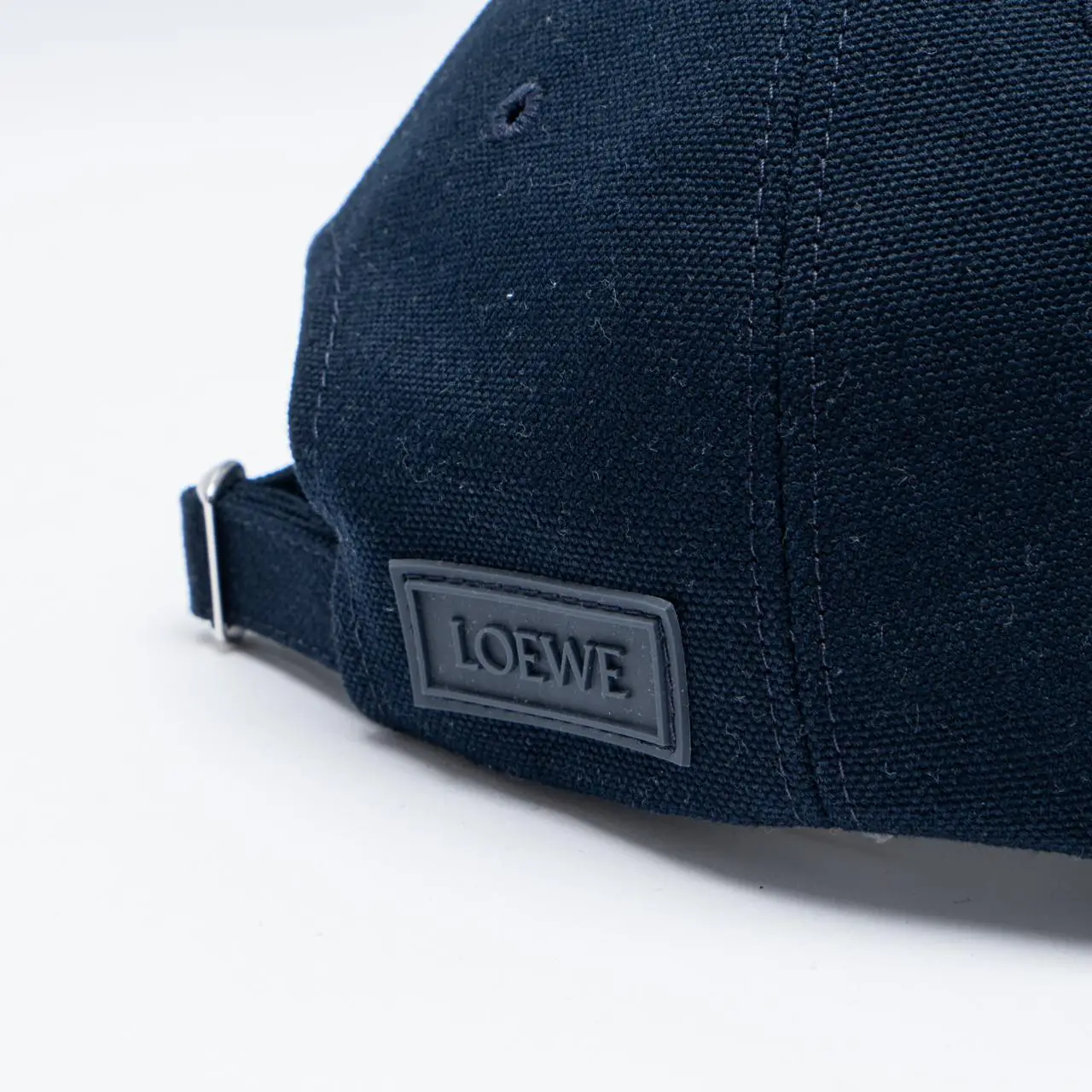 Loewe Logo Patch Baseball Cap in Canvas Deep Navy – voilà.id