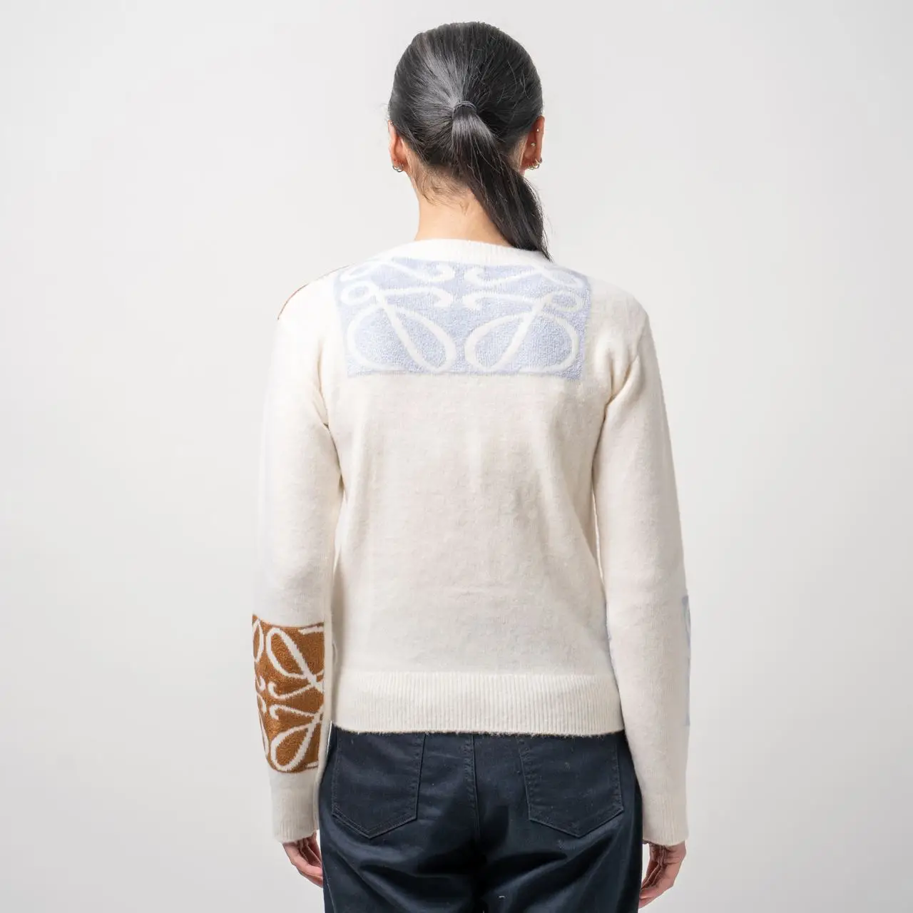 Loewe Anagram Jacquard Cardigan Wool Soft White/Multicolor Loewe Anagram Jacquard Cardigan Wool Soft White/Multicolor