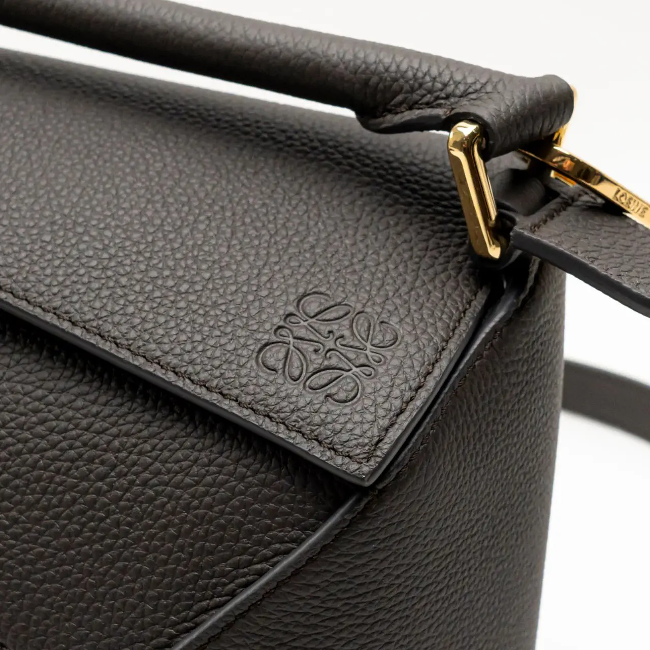 Loewe Small Puzzle Edge Bag in Soft Grained Calfskin Dark Loewe Small Puzzle Edge Bag in Soft Grained Calfskin Dark