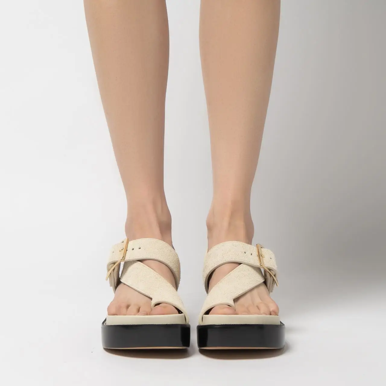 Loewe Ease 90 Sandals Heels Brushed and Suede Leather Canvas