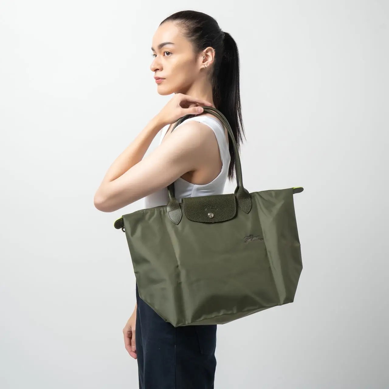 Longchamp khaki green best sale