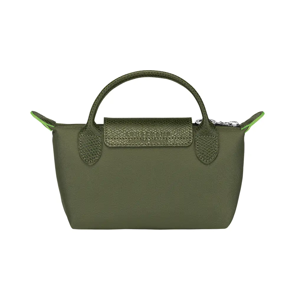 【LONGCHAMP】Le Pliage Green Pouch with handle ポーチ Le Pliage Green Pouch with handle Graphite - Recycled canvas