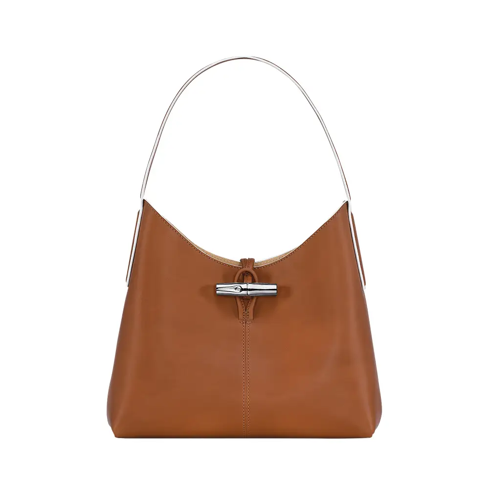 Longchamp Roseau Medium Leather Hobo Bag Cognac – voilà.id