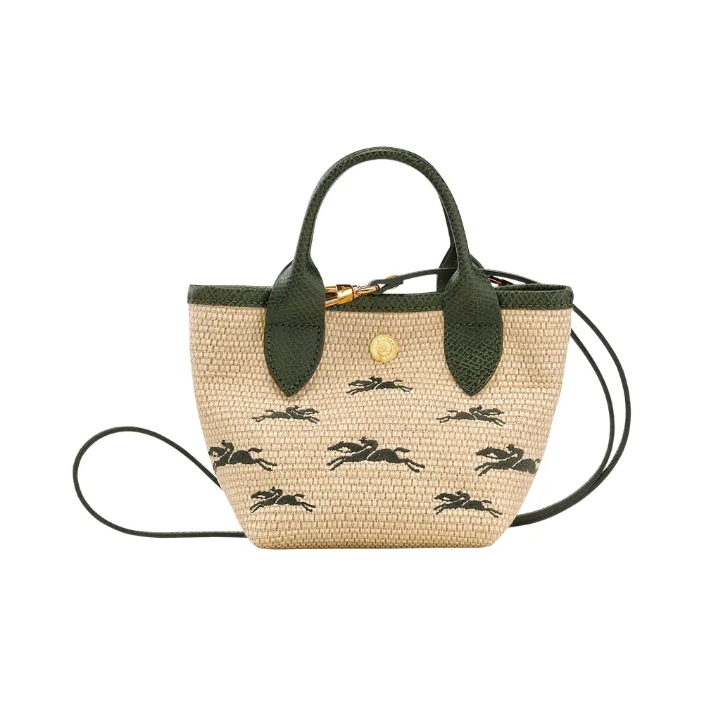 ショルダーバッグ・ポシェット LONGCHAMP PARIS Le panier pliage canvas shopper Verde Le Pliage Original Pouch with handle Sage - Recycled canvas