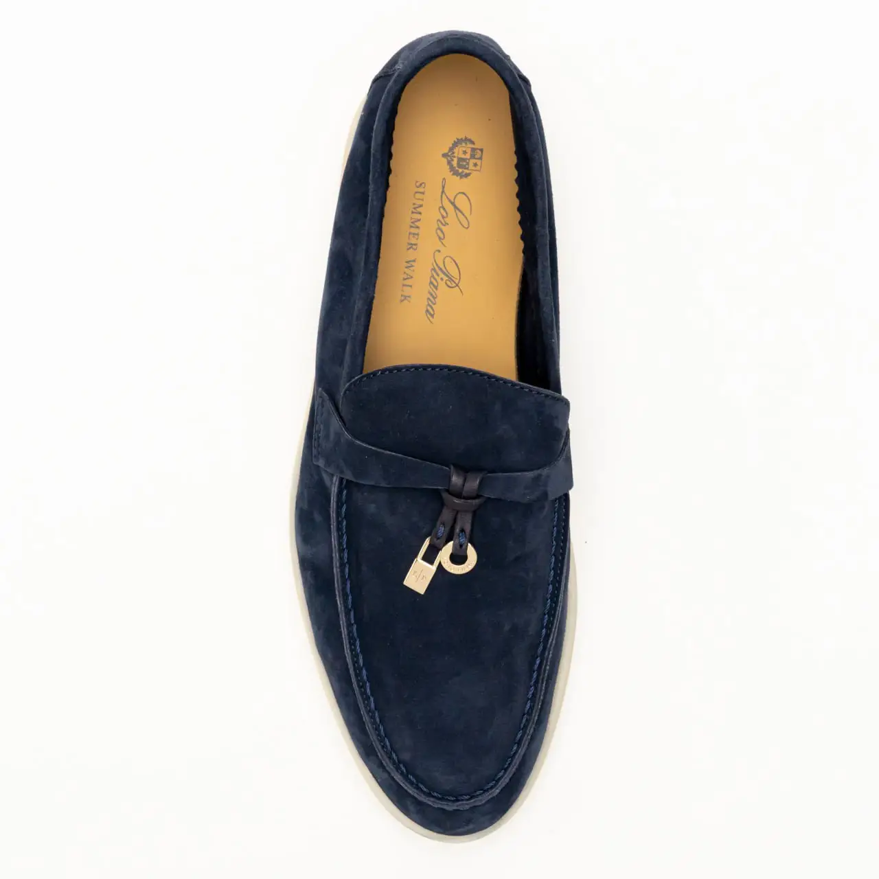 Loro Piana Summer Charms Walk Loafers Suede Argoblue Melange Ghw