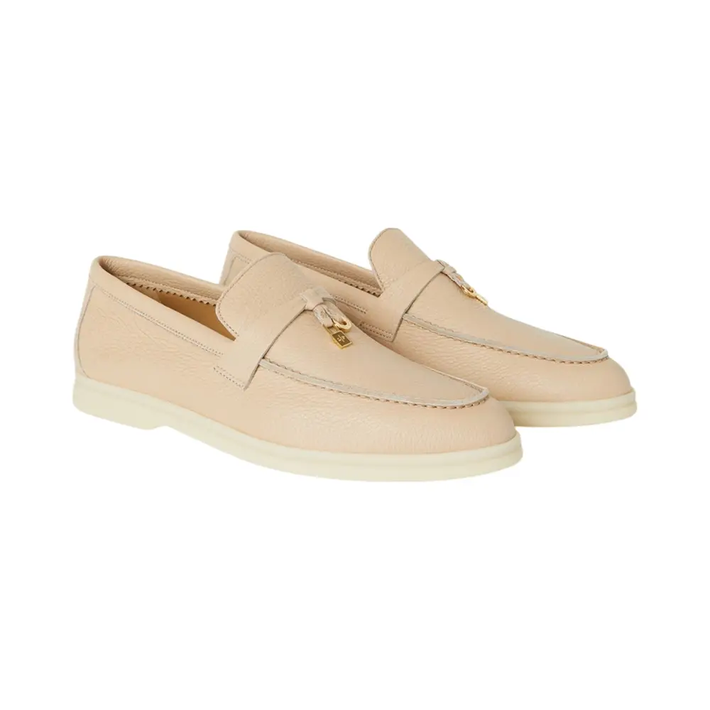 Loro Piana Summer Charms Walk Loafers Deerskin Leather