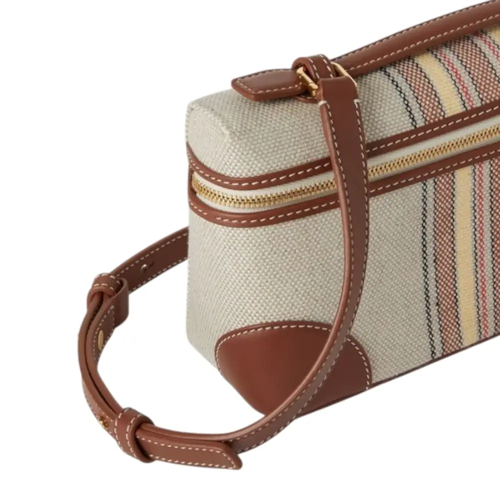 Loro Piana Extra Pocket L19 Stripe Canvas Leather LP Record