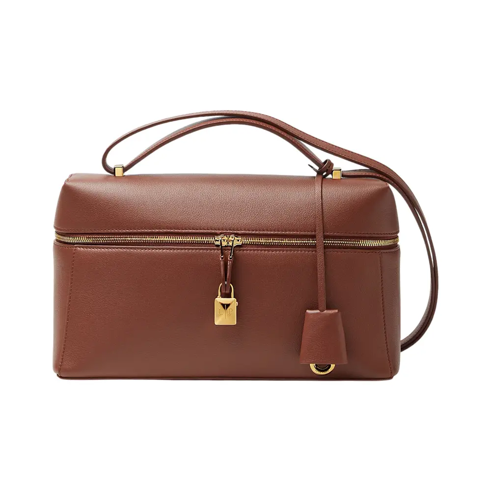 Loro Piana Extra Bag L27 Smooth Calfskin Dark Chocolate Licorice