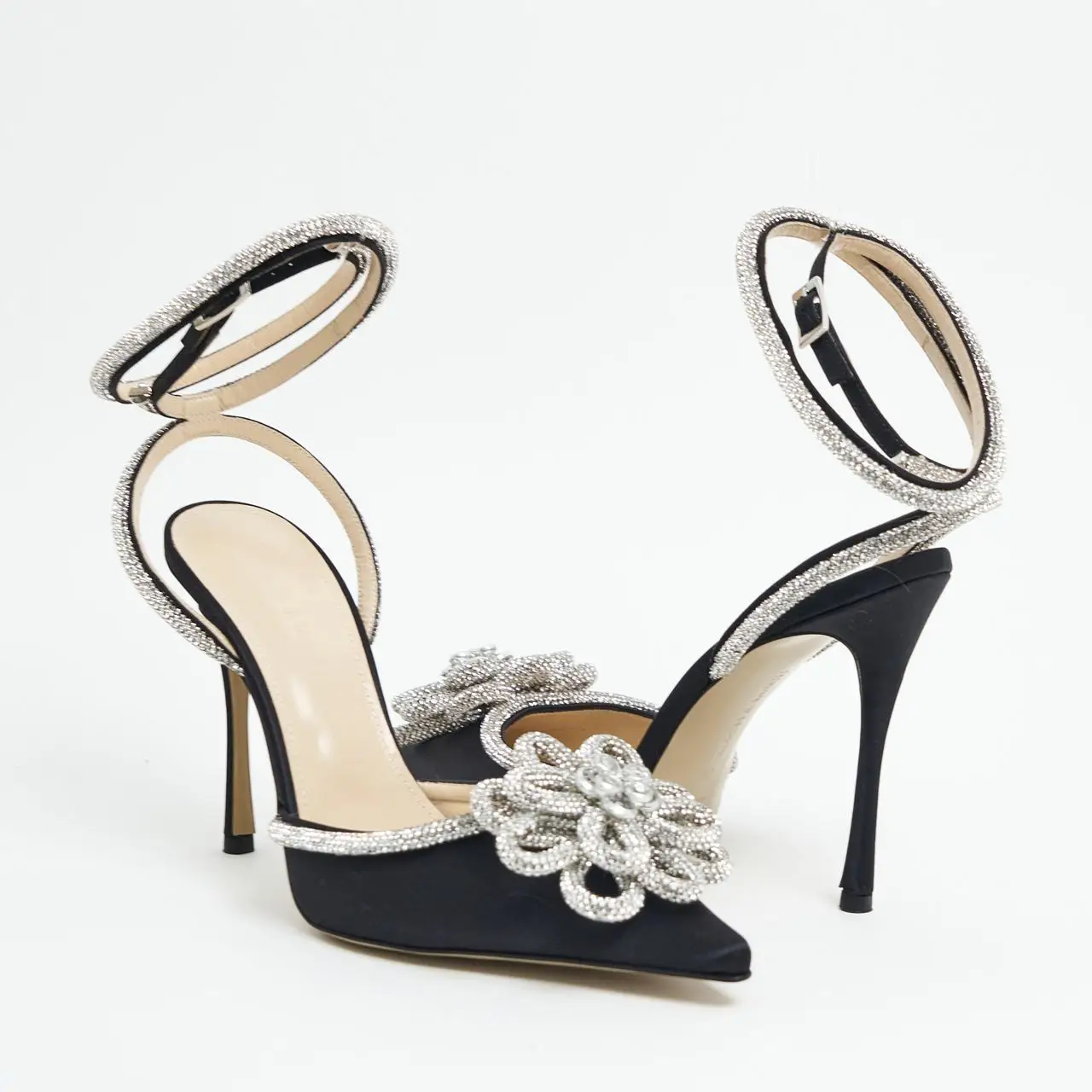 サンダル・ミュール MACH & MACH Black suede sandals (PF24S076485SUEBLK BLACK) MACH&MACH - Double Bow Closed Toe sandals | Leam Roma