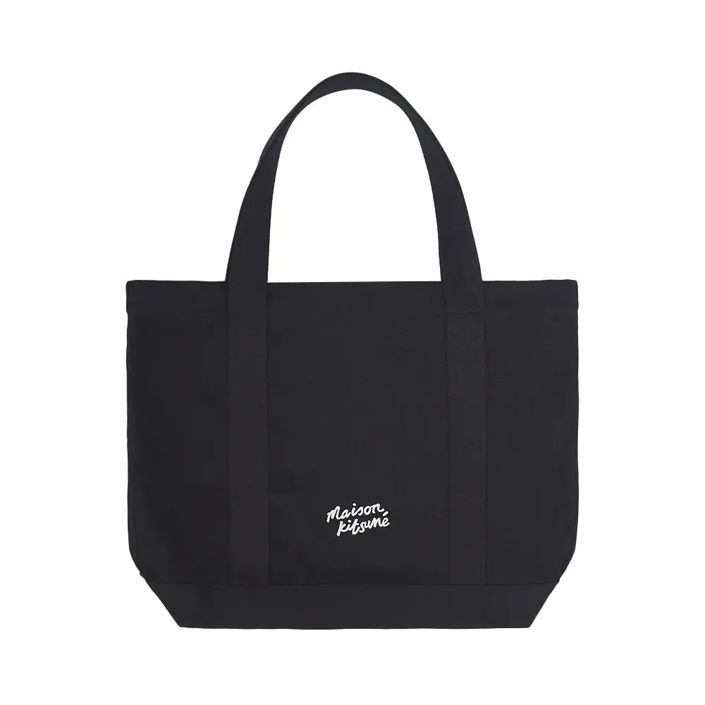 Maison Kitsunè Fox Head Print Cotton Tote Bag Black – voilà.id Maison Kitsunè Fox Head Print Cotton Tote Bag Black – voilà.id